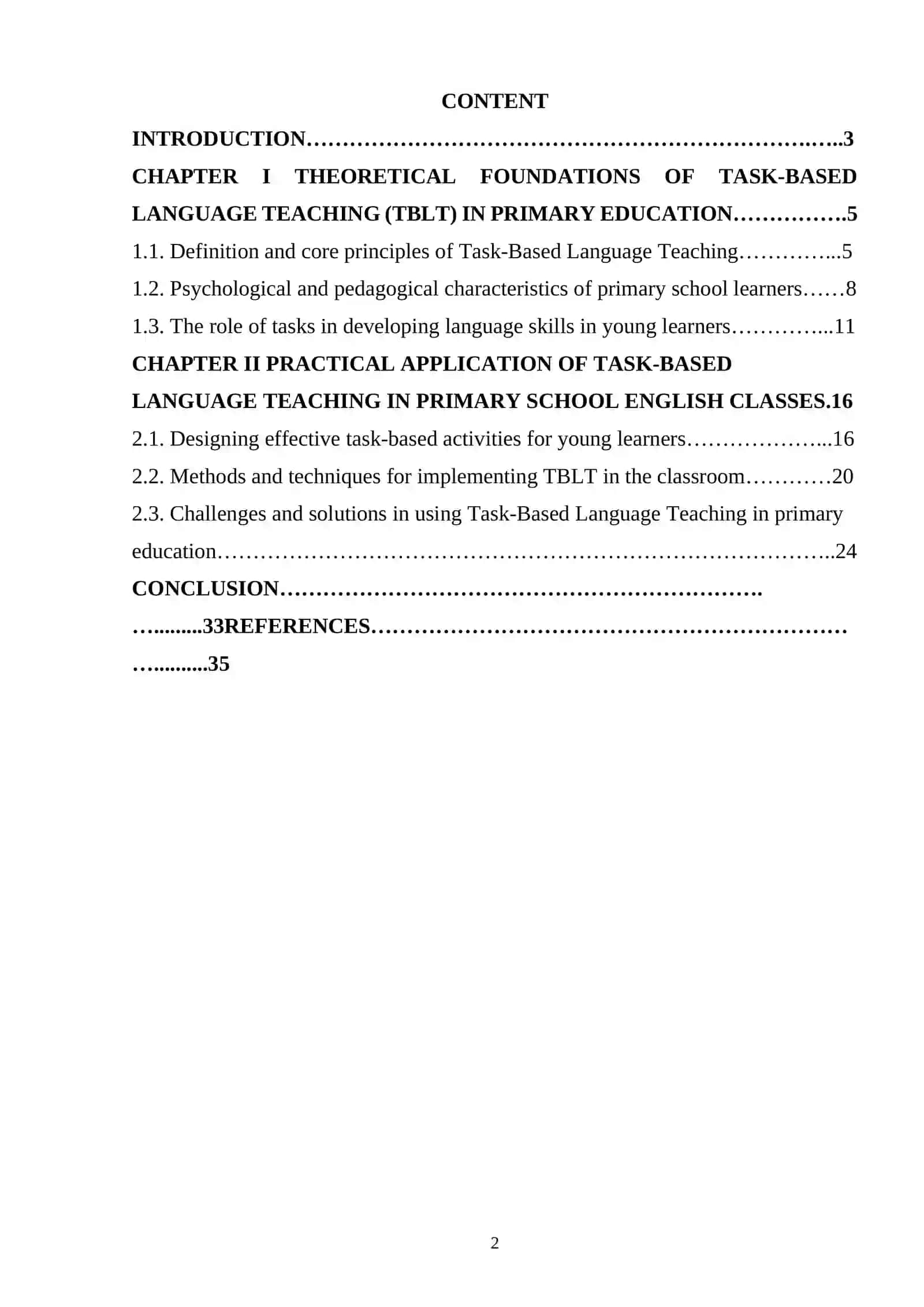 TASK-BASED LANGUAGE TEACHING IN PRIMARY SCHOOL ENGLISH CLASSES 2
