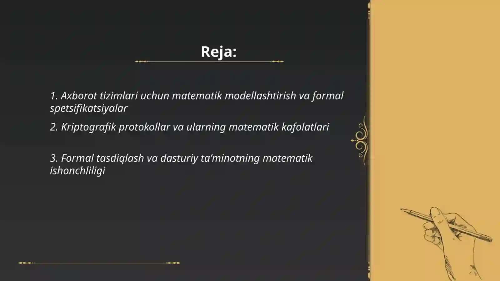 Axborot tizimlarining matematik huquqiy va tashkiliy taʼminotlari 2