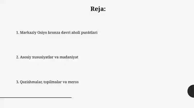Oʻrta Osiyo bronza davri manzilgohlari 2