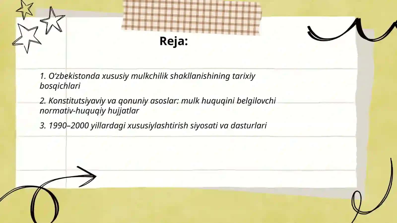 O‘zbekistonda xususiy mulkchilikning shakllanish jarayonlari Abdullajonov 2