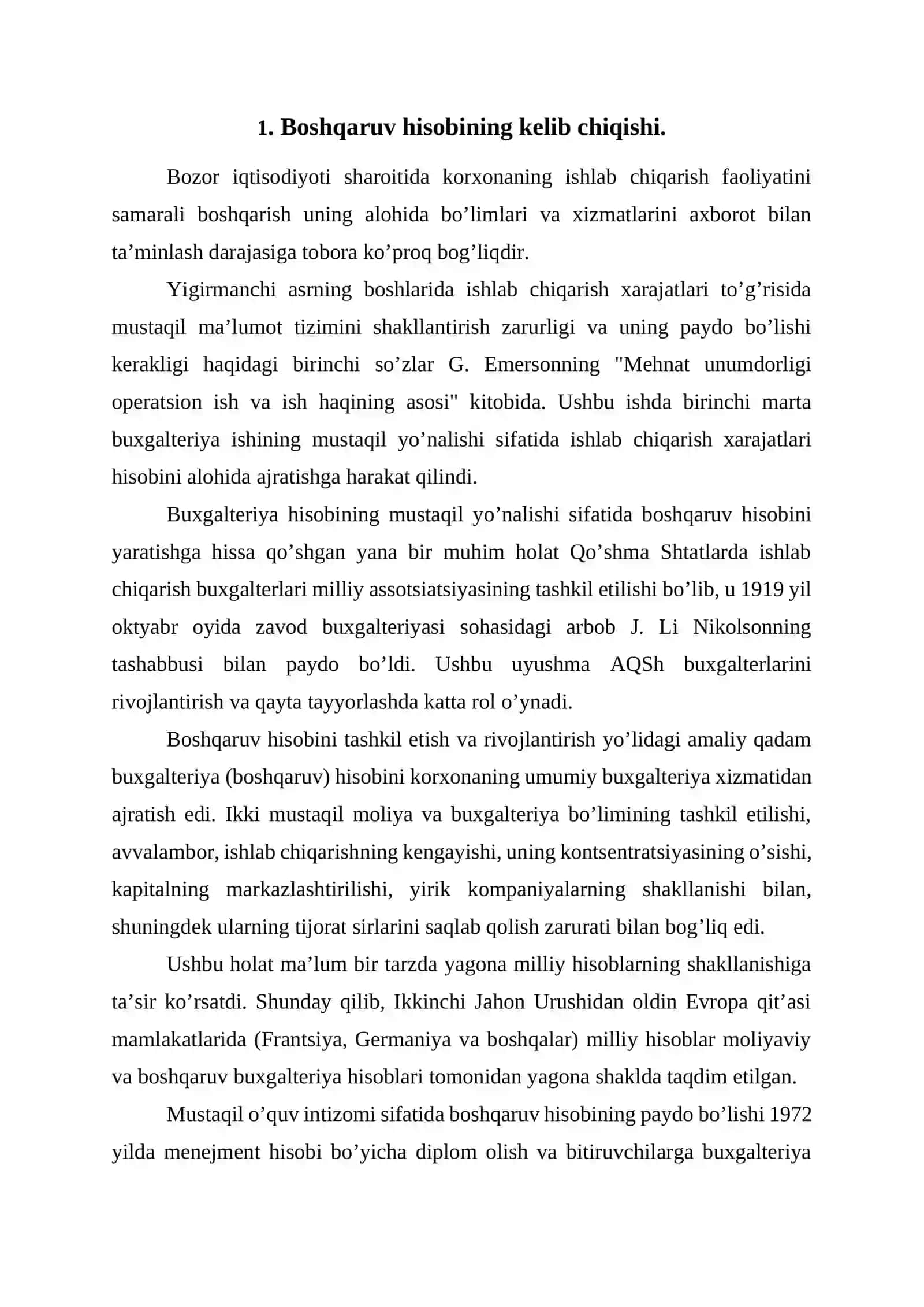Boshqaruv hisobining maqsadi va vazifalari 2