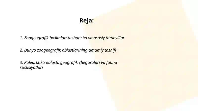 Zo geografik shoh bolimlar va uning oblastlari haqida 2