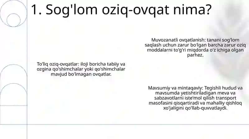 Sog'lom oziq-ovqat 2