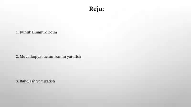 Kun tartibini togʻri tashkil etish 2