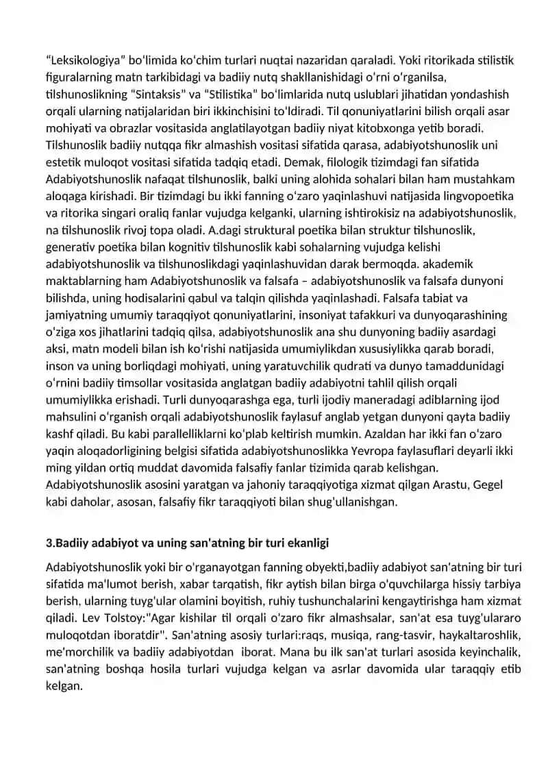 ADABIYOTSHUNOSLIK FANIDAN YAKUNIY NAZORAT JAVOBLARI 2