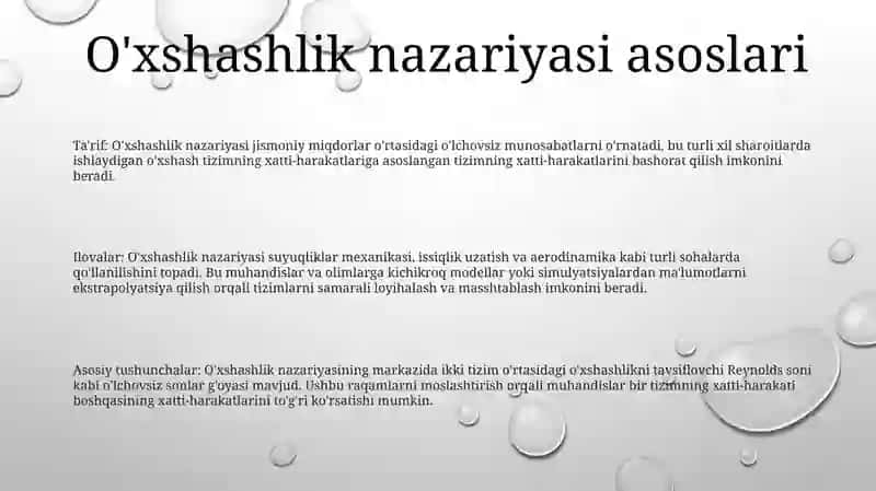 OʻXshashlik NazariyasiAsoslari 2