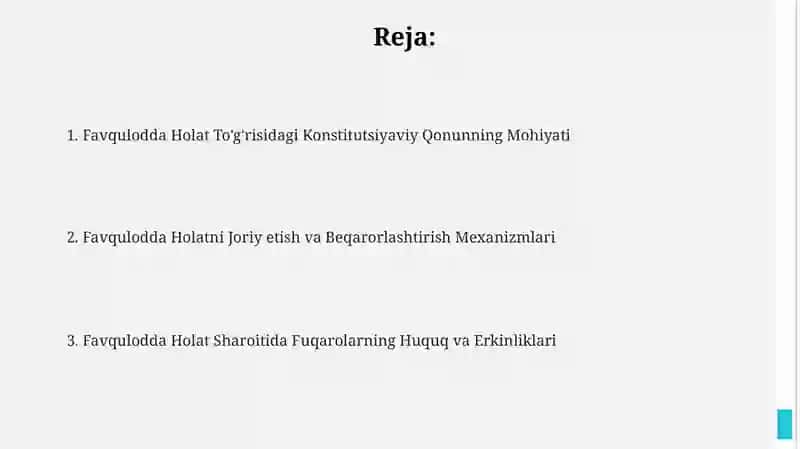 Favqulodda Holat To'g'risidagi Konstitutsiyaviy Qonuni 2