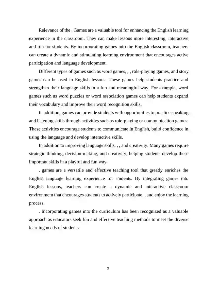Top 5 games to use in the English Language class 2
