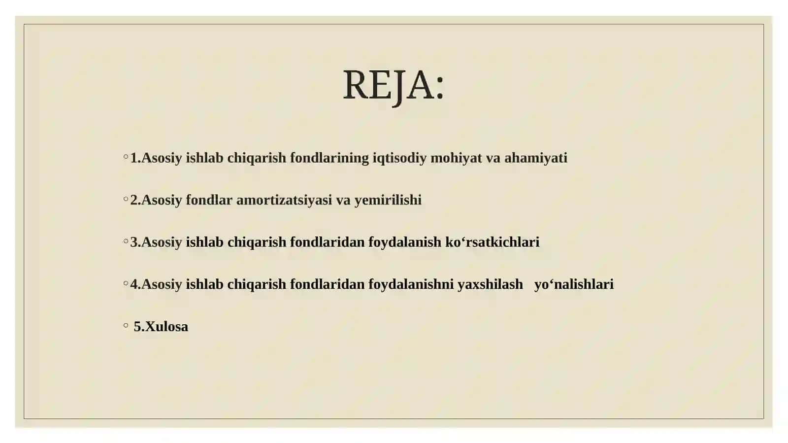 Asosiy ishlab chiqarish fondlari va ishlab chiqarish quvvatlari 2