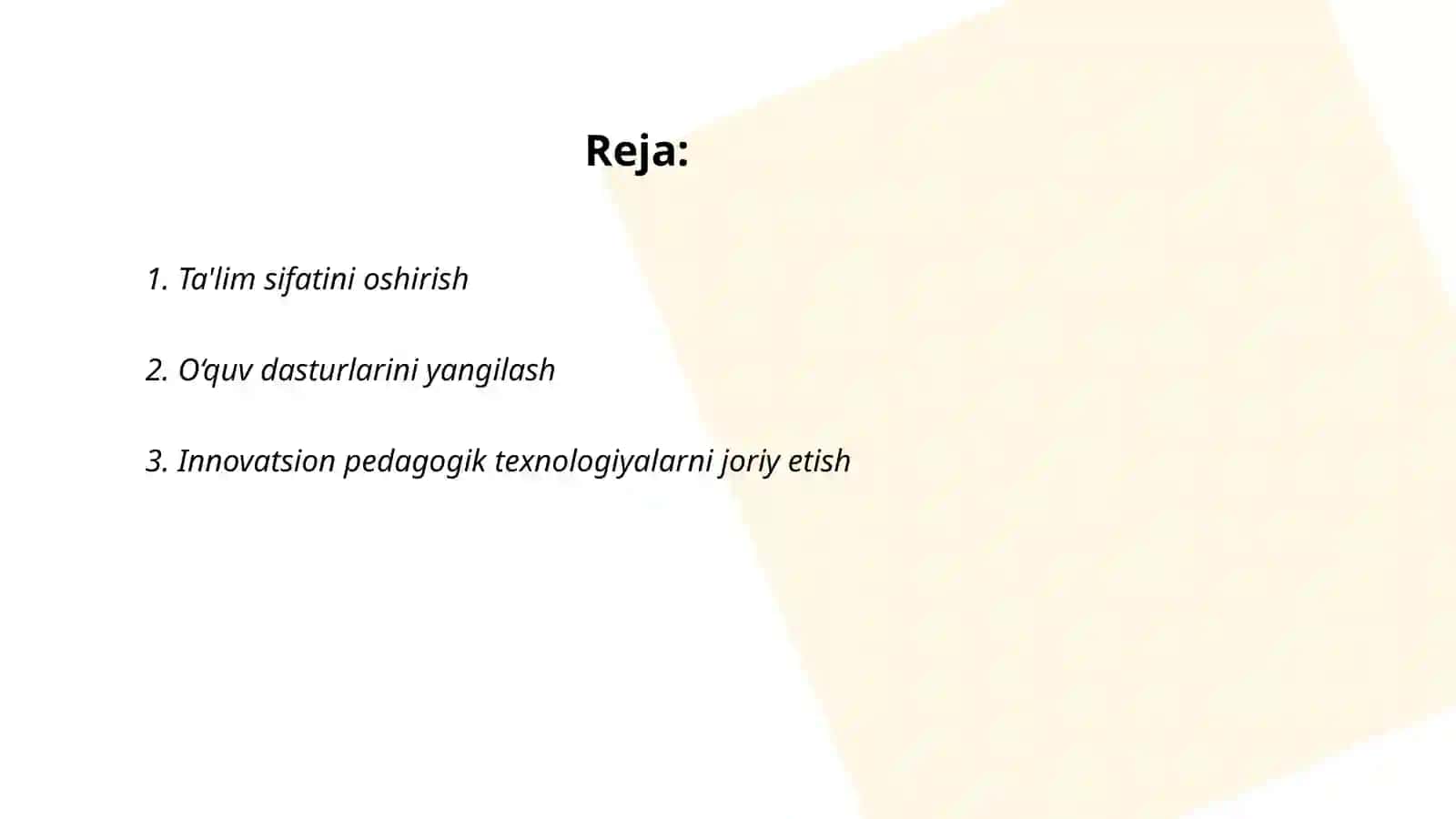 Umumiy o‘rta ta'limni isloh qilishning asosiy yo‘nalishlari 2