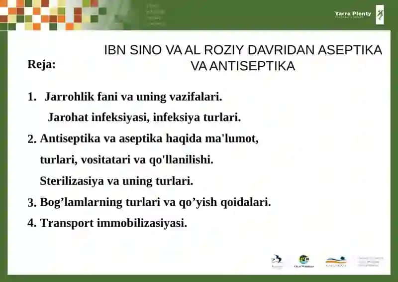 IBN SINO VA AL ROZIY DAVRIDAN ASEPTIKA VA ANTISEPTIKA 2