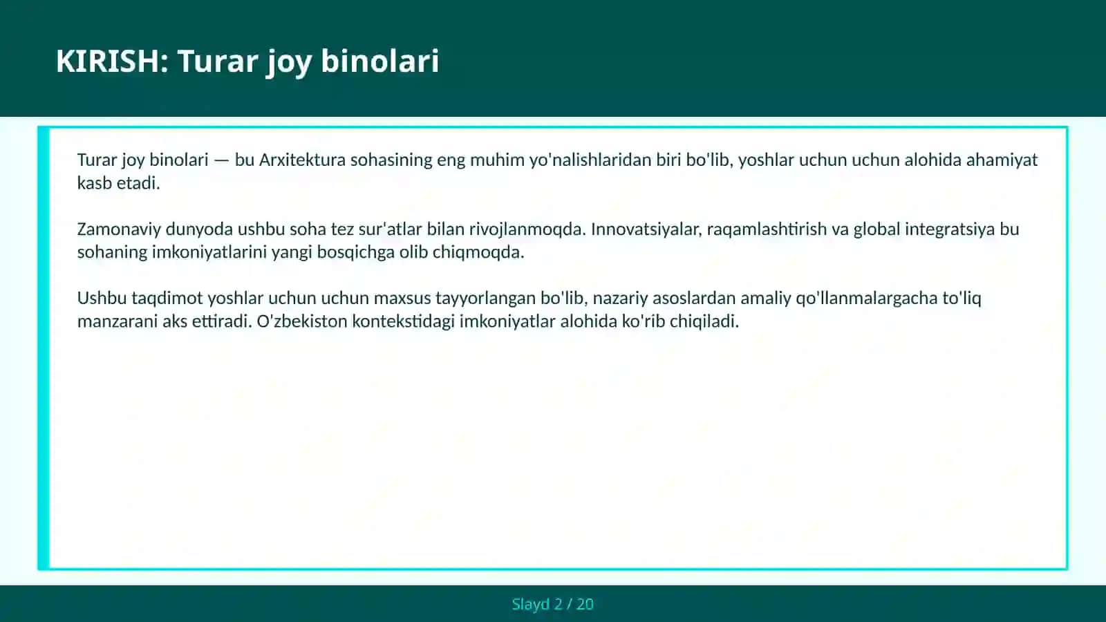 Turar joy binolari 2