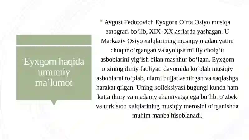 Avgust Eyxgorn va uning kolleksiyasi 2
