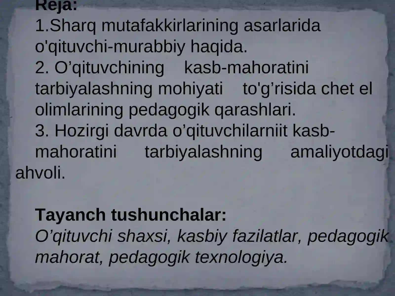 Pedagogik fikr tarixi va maktab amaliyotida o’qituvchi mahorati masalalari 2