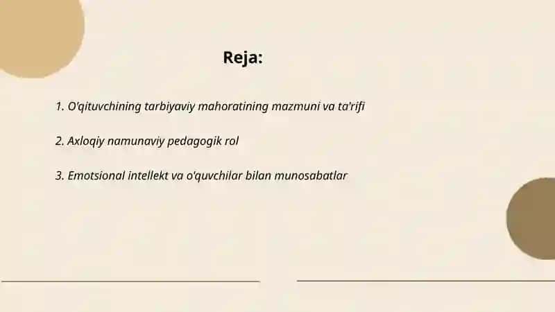 O'qituvchining Tarbiyaviy Mahorati 2