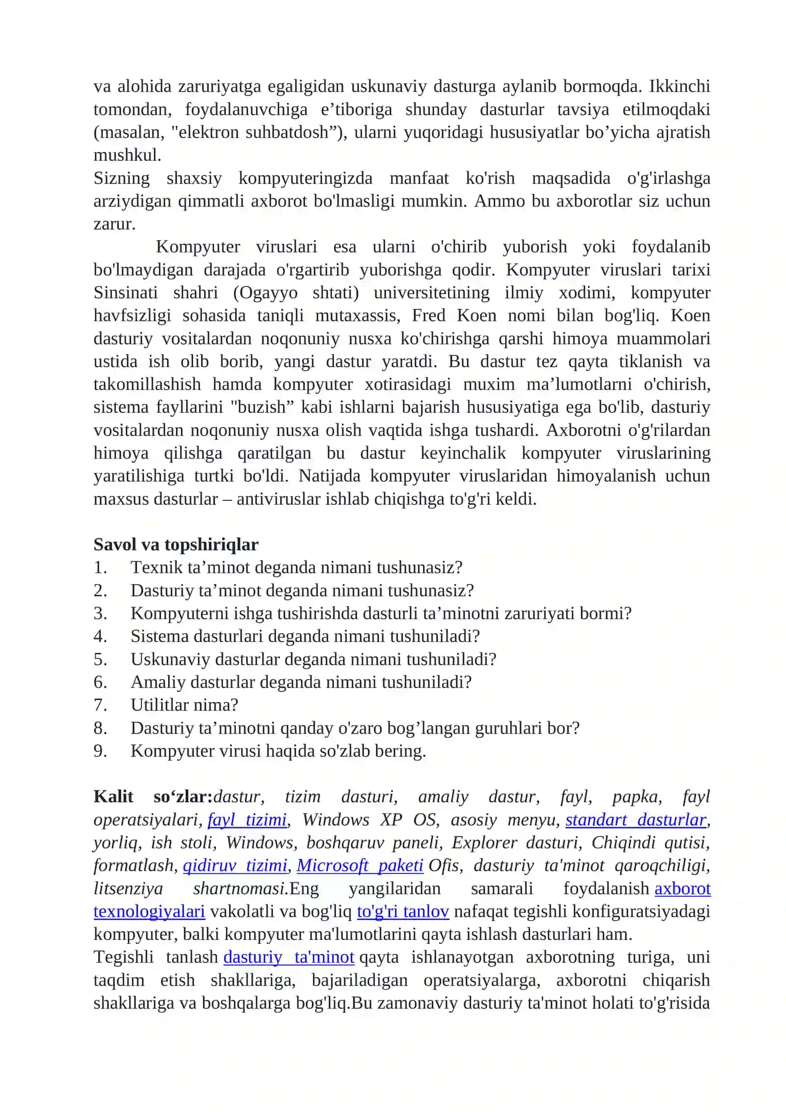 Kompyuterlarning dasturiy ta’minoti va Video proektorlarini sozlash 2
