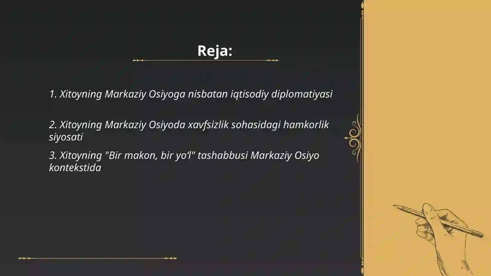 Zamonaviy Xitoy diplomatiyasining markaziy osiyoga nisbatan qiyosiy tahlil zamonaviy diplomatiyasining noan'anaviy va tarnsmilliy jihatlari 2