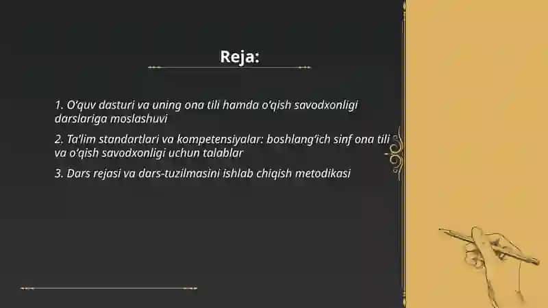 Boshlangʻich sinflarda ona tili va oʻqish savodxonligi fani oʻqituvchisining oʻquv- meʼyoriy hujjatlari va metodik ishlari 2
