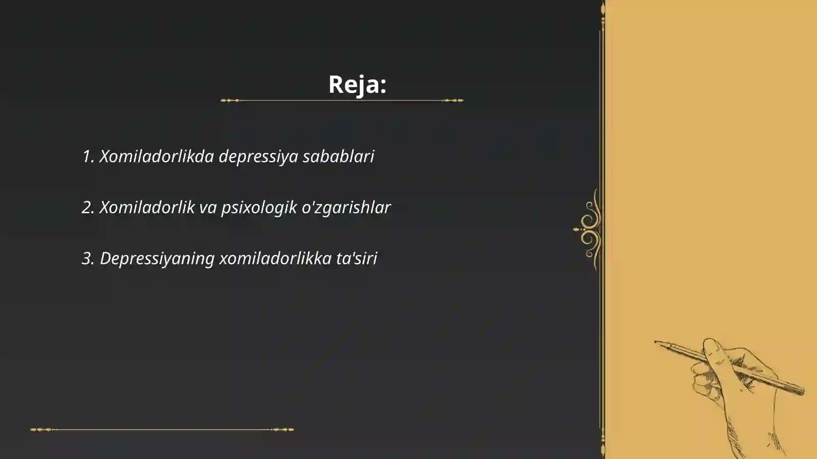 Xomiladorlikda depressiya 2
