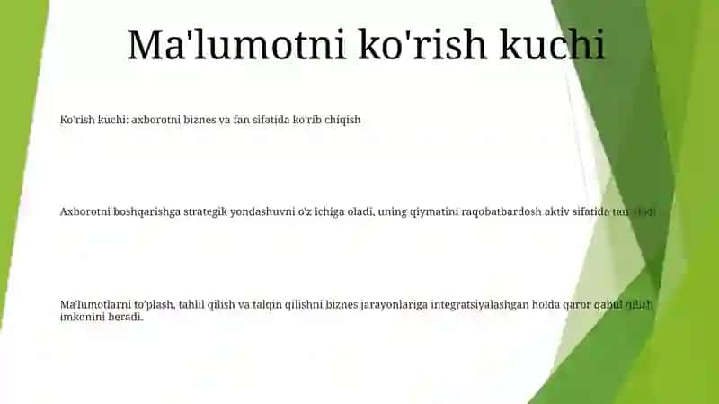 Axborot MaʼLumotga Nisbatan Kuch Biznes Va Bilim Sifatida Qarash 2