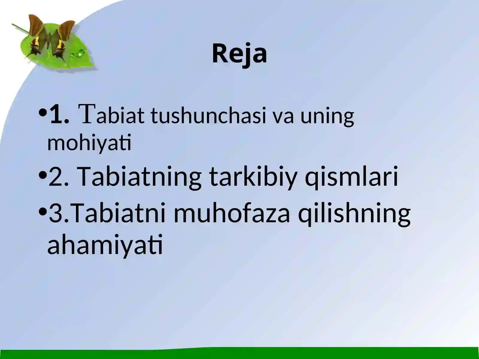 Tabiat — borliqning tarkibiy qismi 2