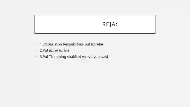 O'zbekiston Respublikasi pul tizimi va uning elementlari 2