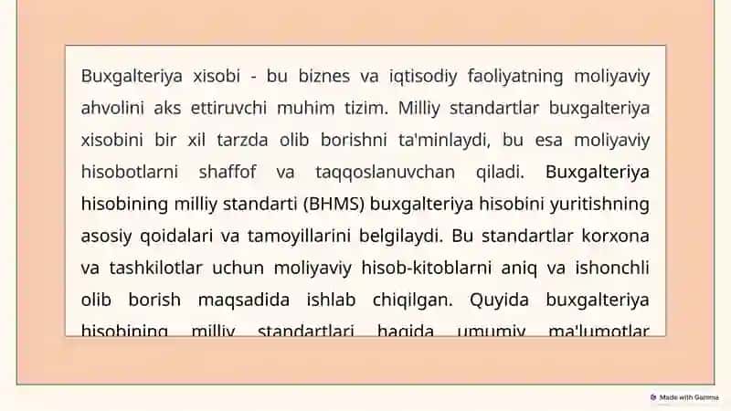 Buxgalteriya Xisobining Milliy Standarti 2