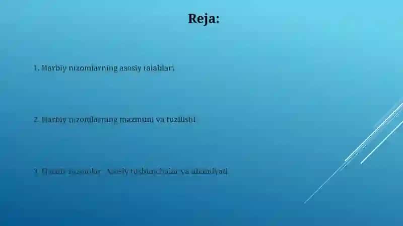 Harbiy nizomlar uning asosiy talablari va mazmuni 2