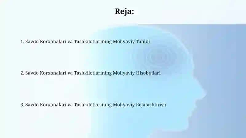 Savdo Korxonalari va Tashkilotlarining Moliyaviy Tahlili 2