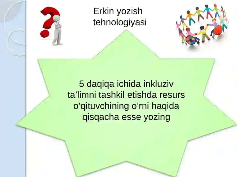 INKLUZIV TA’LIMNI TASHKIL ETISHDA RESURS O’QITUVCHINING O’RNI 2