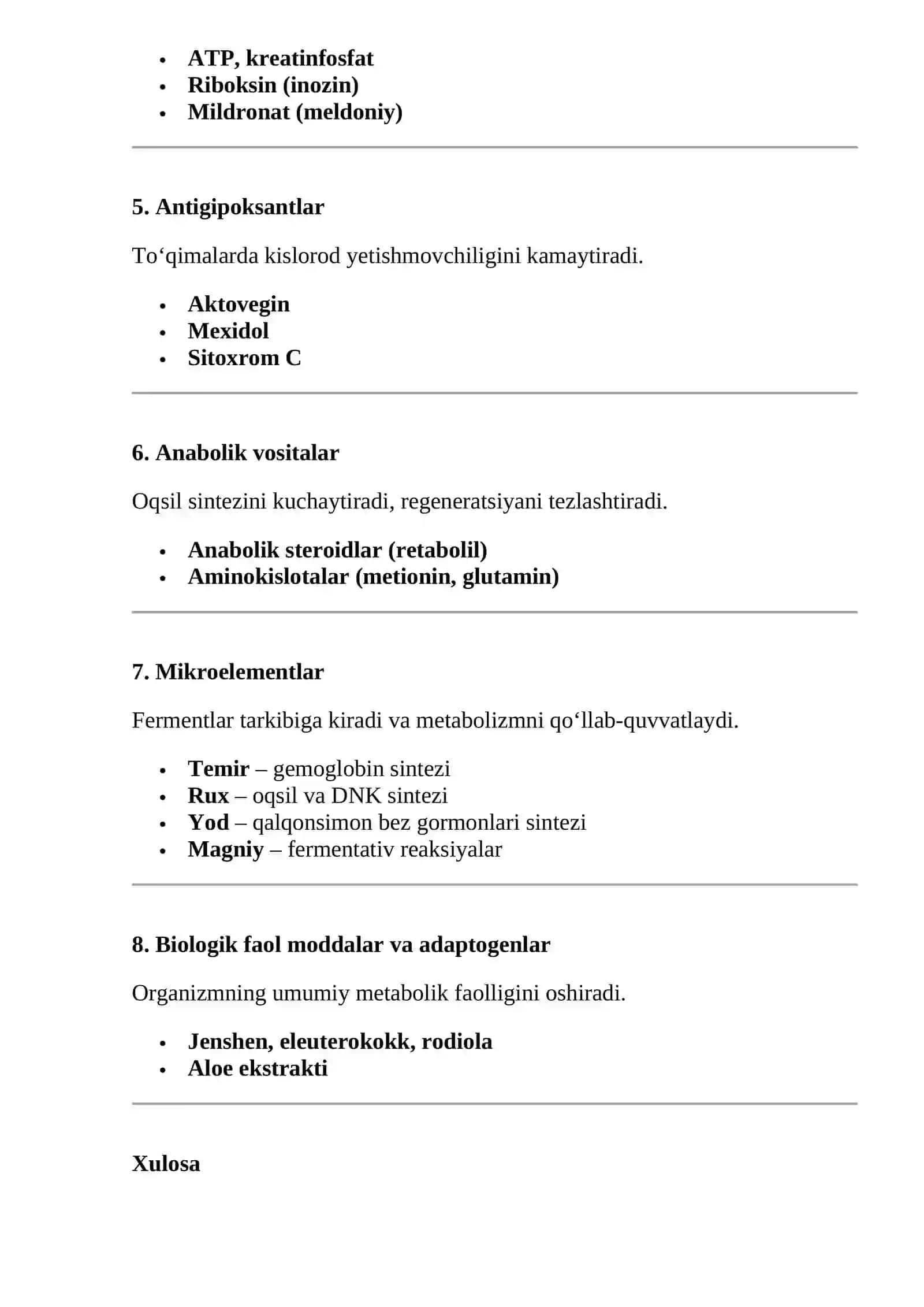To‘qima almashinuvi jarayonlariga ta’sir qiluvchi vositalar 2