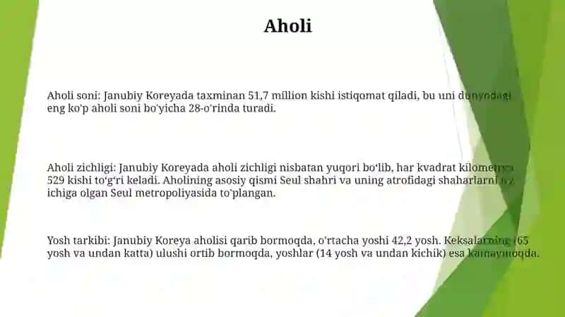 Koreya Statistikasi 2