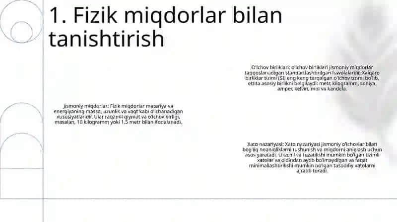 Fizik Kattaliklar Va Ularning Birliklari. Xatoliklar Nazariyasi 2