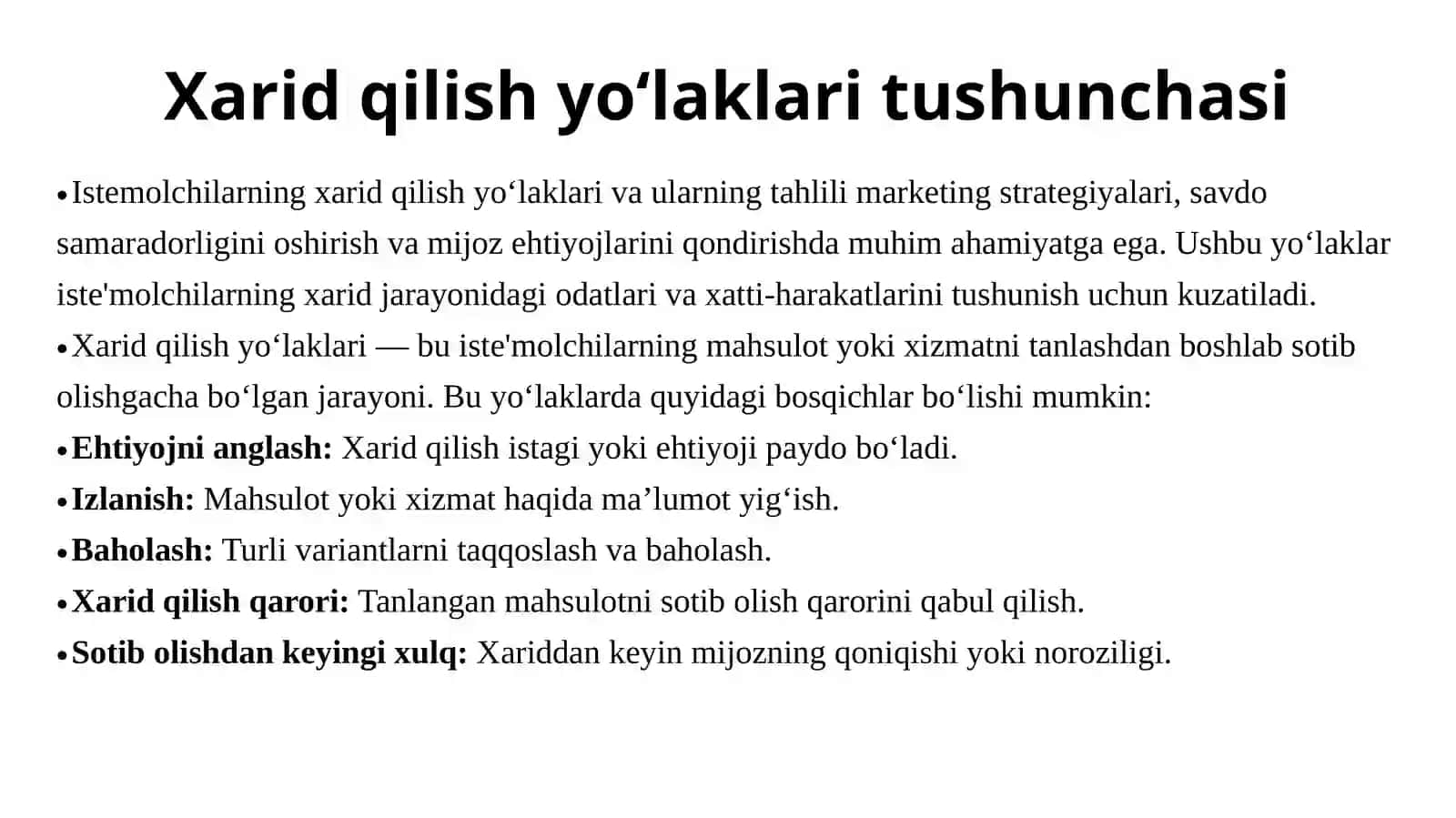 Iste'molchilarni xarid qilish yo'laklari va ularning tahlili 2