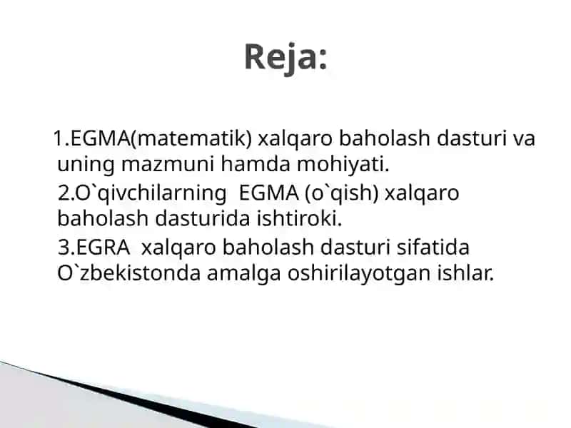 EGMAVaEGRA XALQARO BAHOLASH DASTURLARI MAZMUN VA MOHIYATI 2