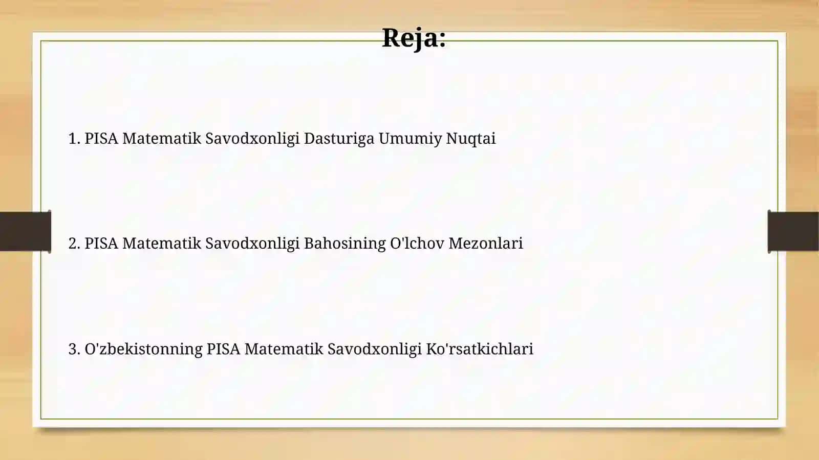 PISA Matematik Savodxonligi Dasturi 2