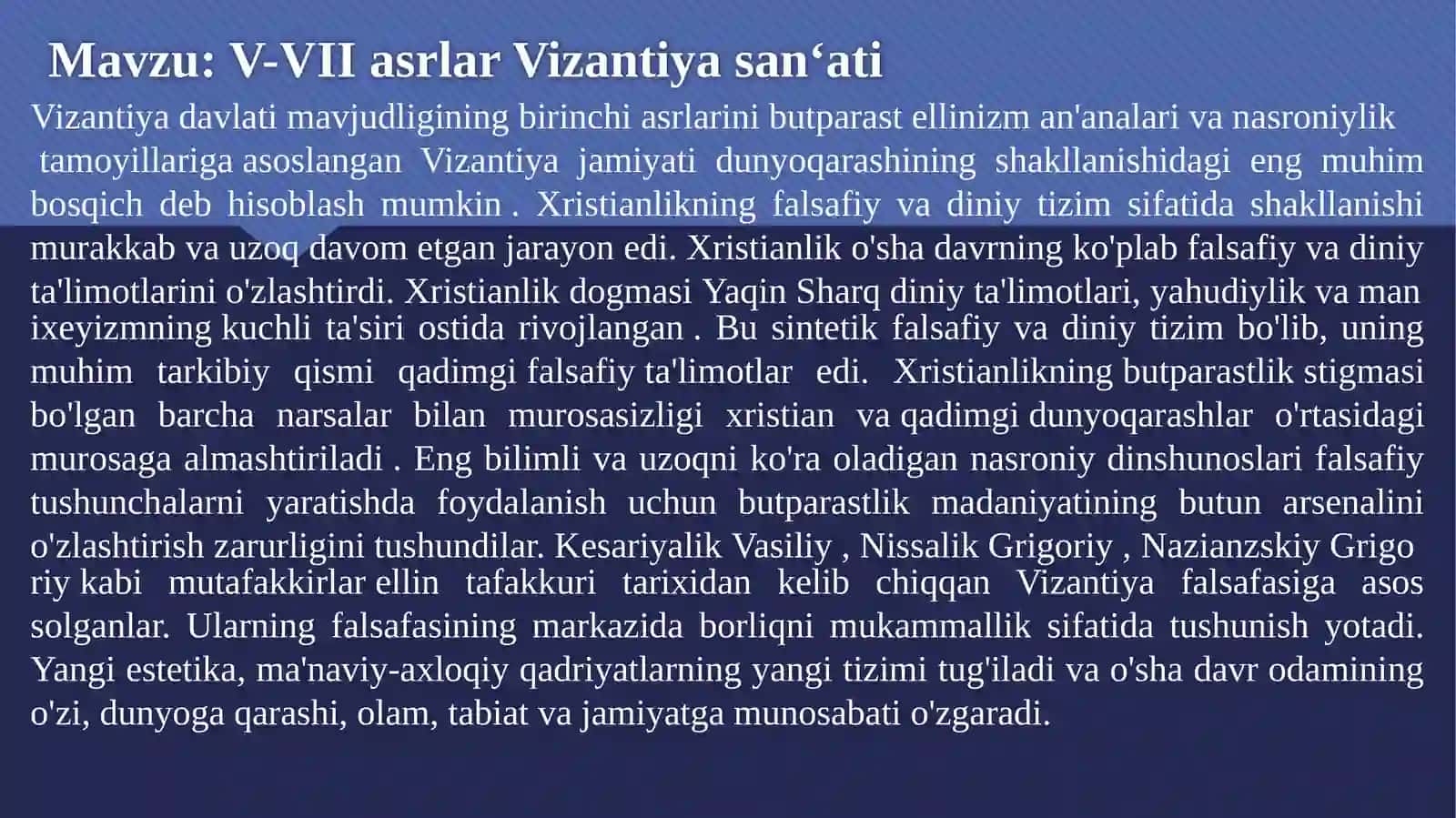 V-VII asrlar Vizantiya san‘ati 2
