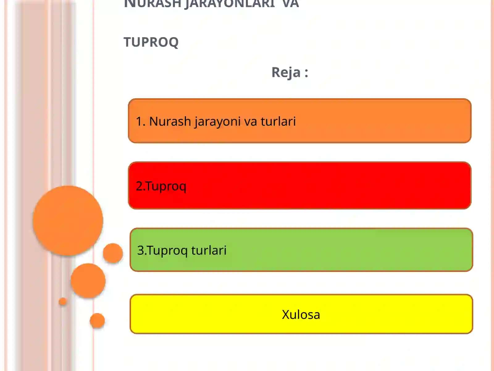 Nurash jarayonlari  va tuproq 2