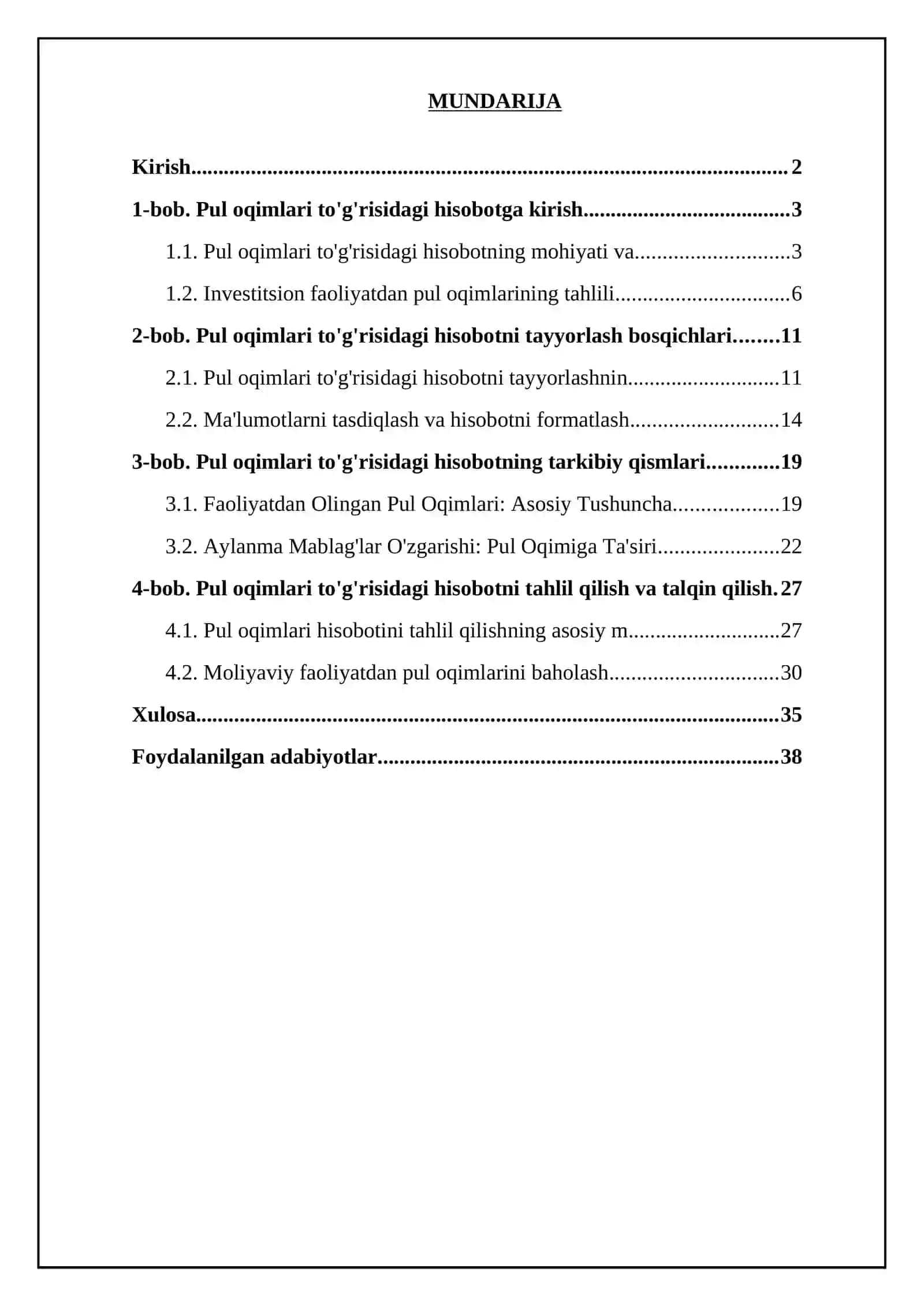 Pul oqimlari togrisidagi hisobodni tayyorlash va tuzish 2