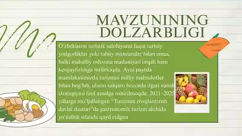 Turizmda raqabotni oshirishda gastronomiyaning ahamiyati 2