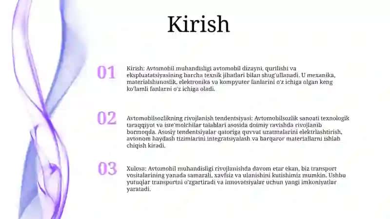 Avtomobil Konstruksiyasining Rivojlanish Tendensiyasi 2