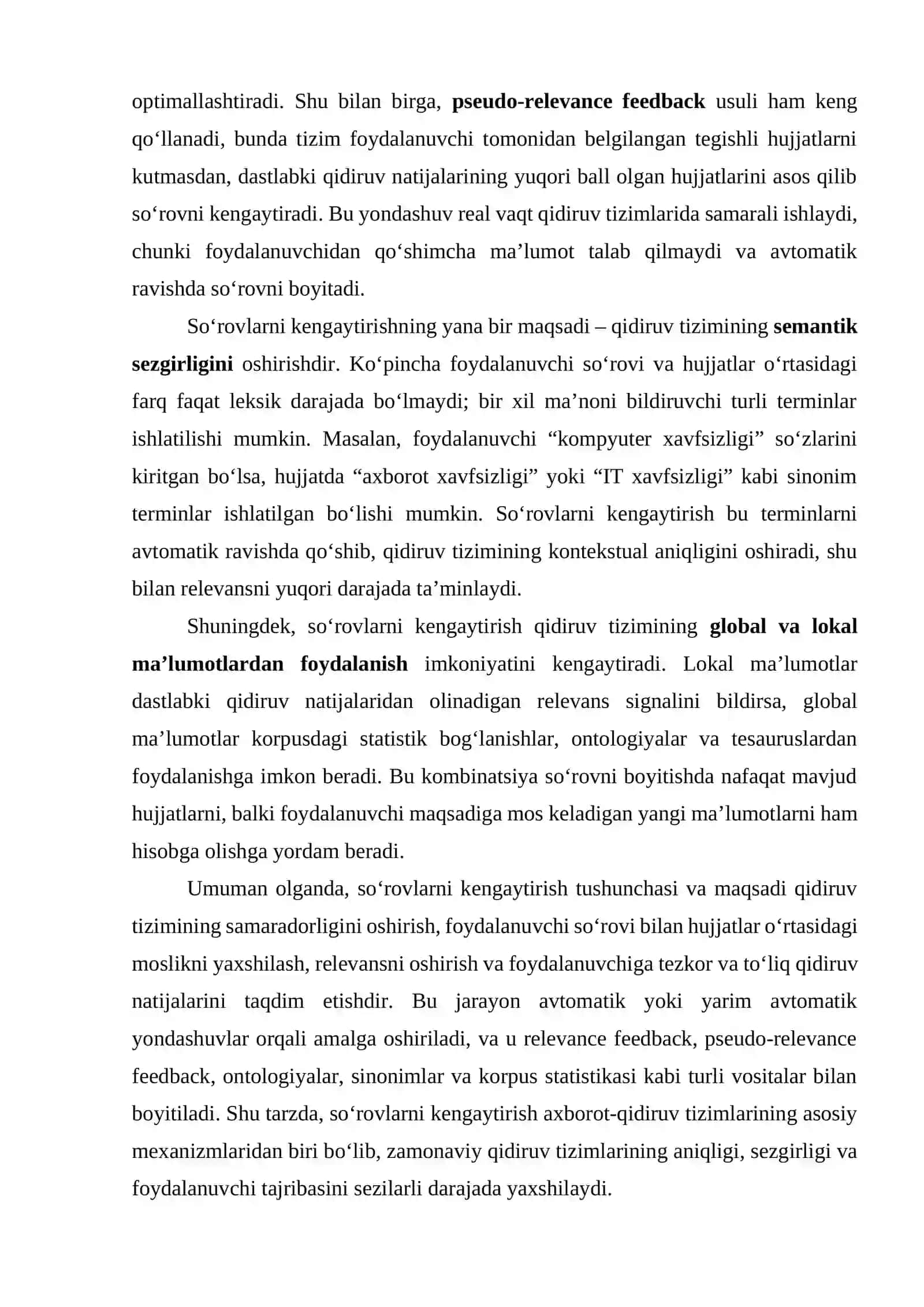 So'rovlarni kengaytirish asoslari 2
