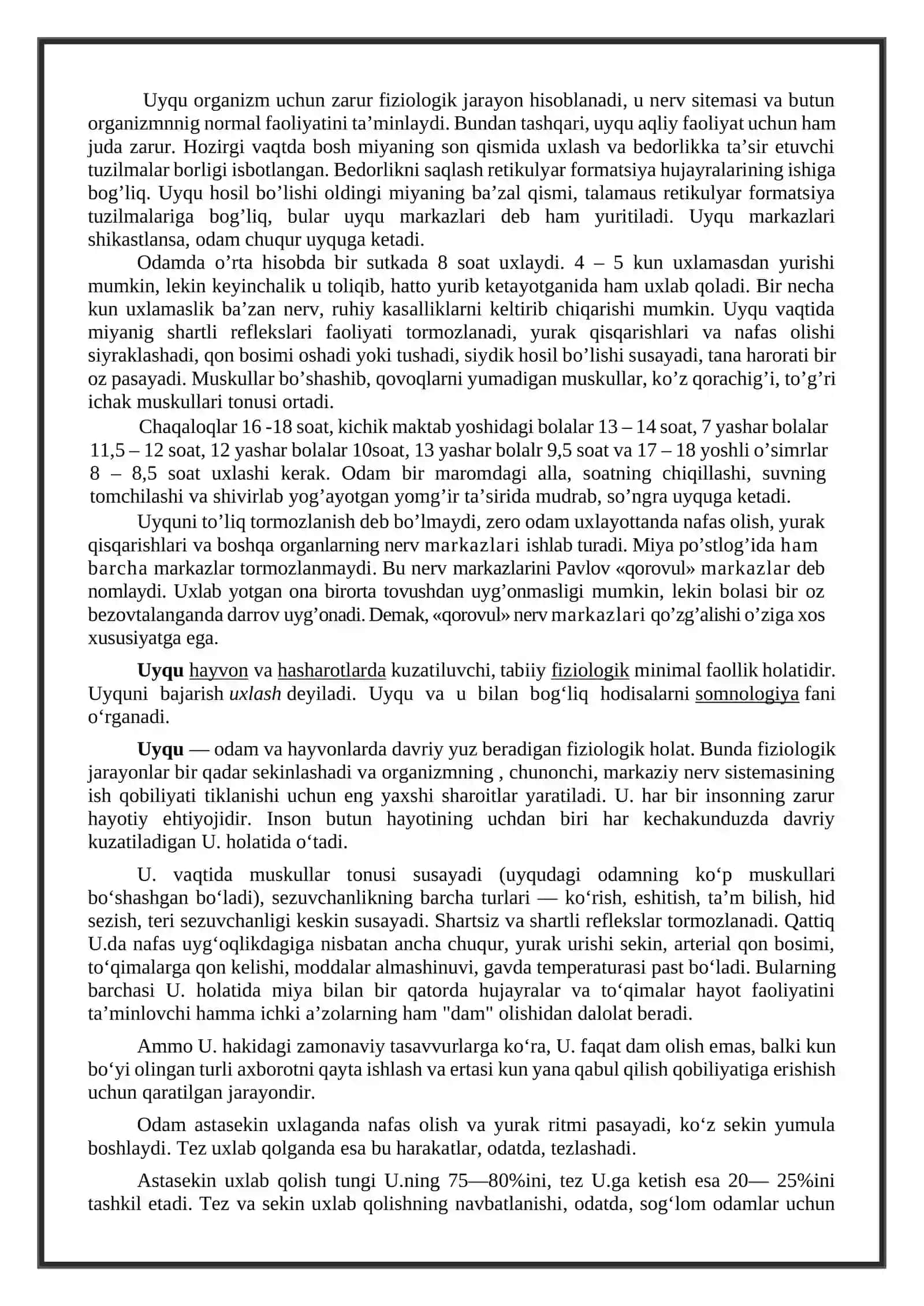 Uyqu, tush ko’rish va gipnoz 2