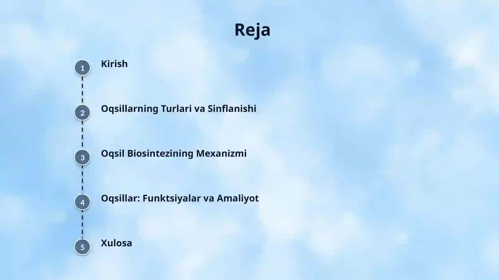 Oqsil moddalar, ularning turlari va sinflanishi, oqsil biosentizi va ularning bosqichlari. 2