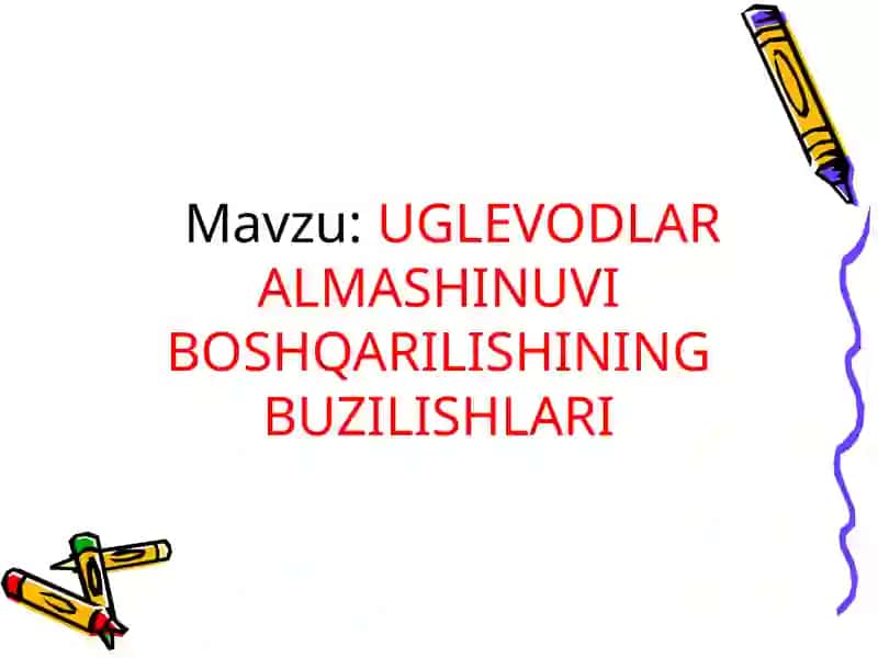 Uglevodlar almashinuvi boshqarilishining buzilishlari 2