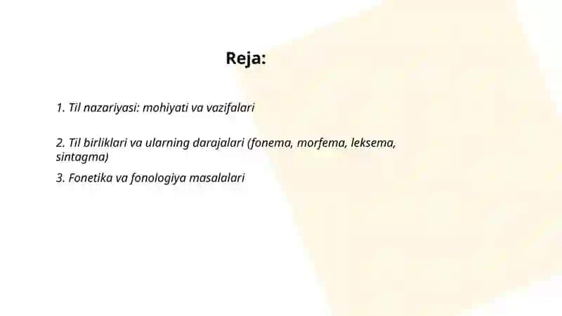 Tilshunoslik nazariyasi fanining asosiy masalalari 2