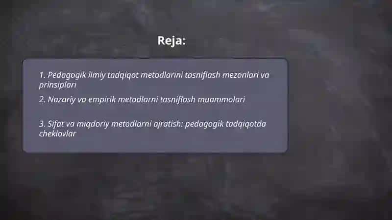 Pedagogik ilmiy tadqiqot metodlari 2