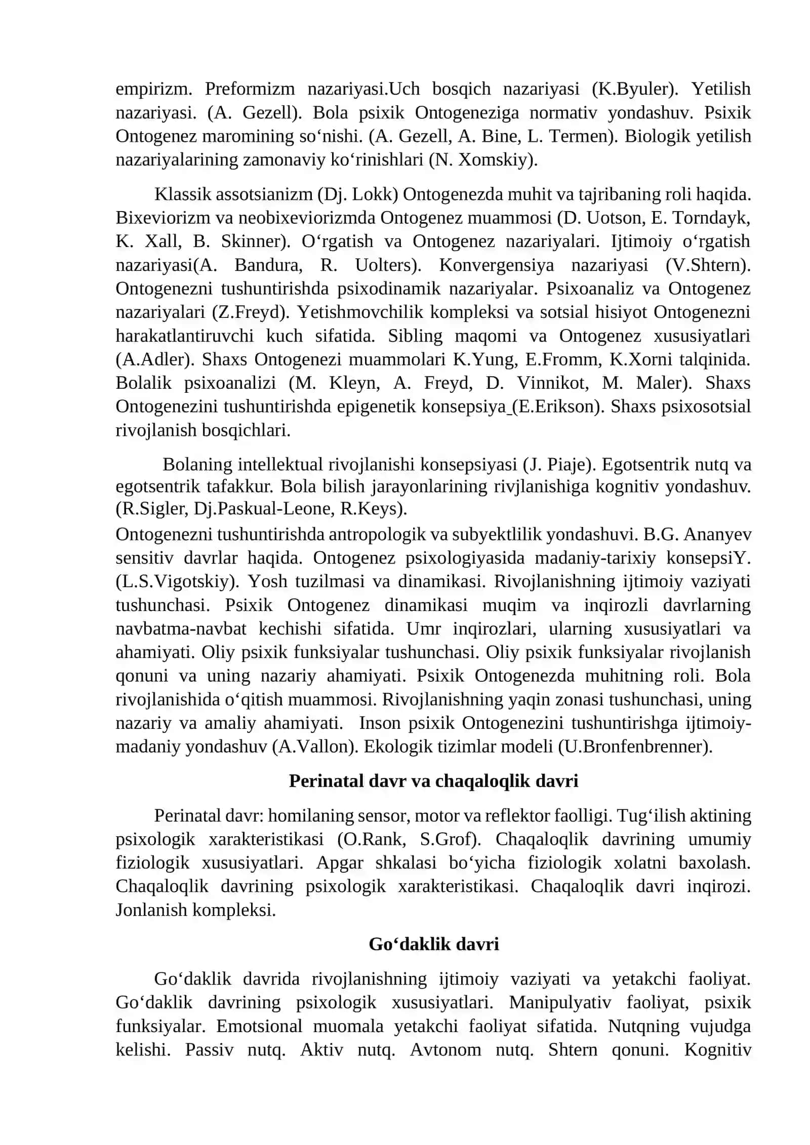 Ontogenez psixologiyasi fanining maqsadi, predmeti va vazifalari 2