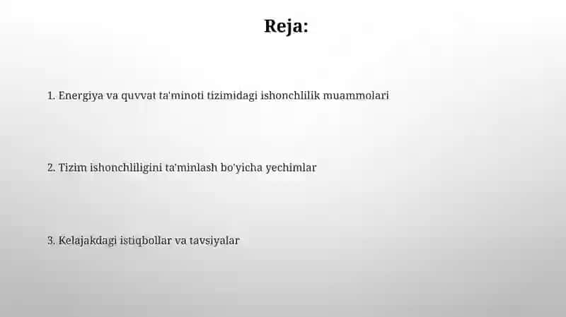 Energetika va elektr taminoti tizimida ishonchlilig masalalari 2