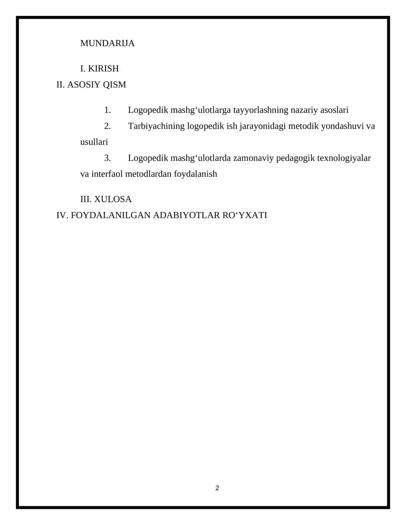 Logopedik mashg’ulotlarga tayyorlashda tarbiyachining metodik yondashuvi 2